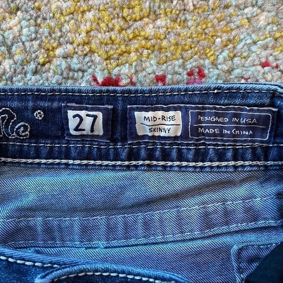 Miss Me Rhinestone Sequin Mid-Rise Skinny Jeans - Picture 8 of 13